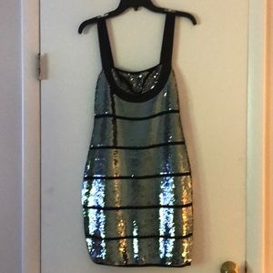 Size 6 Sequined Green/Black Dress
